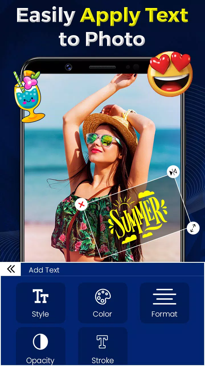 Add Text on Photo - Img Editor Скриншот 2