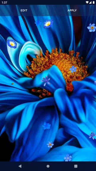 Blue Flowers Live Wallpaper Ảnh chụp màn hình 4