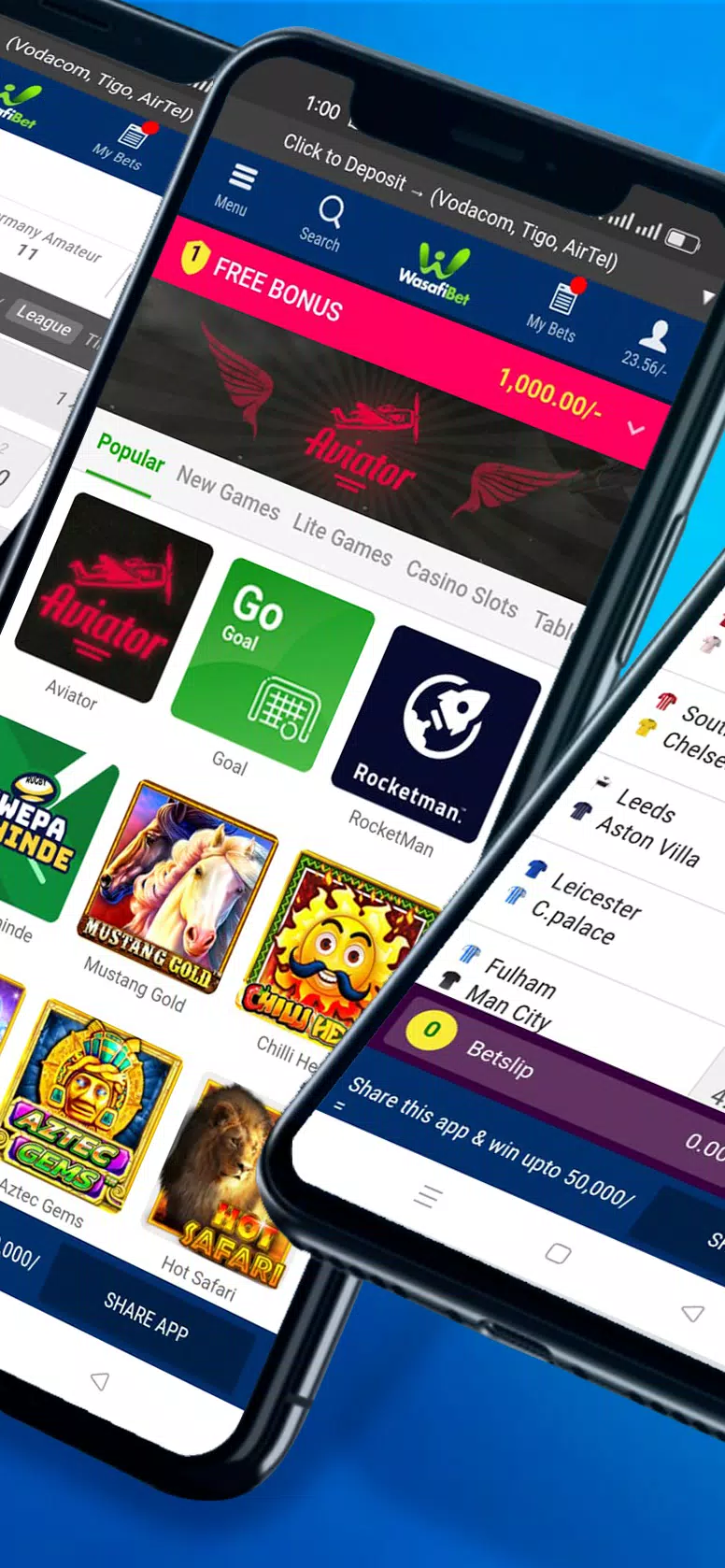 Wasafibet - Sportsbook, Casino Capture d'écran 3