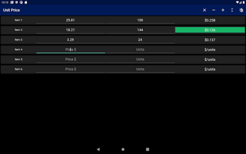 Unit Price Comparison Captura de tela 2