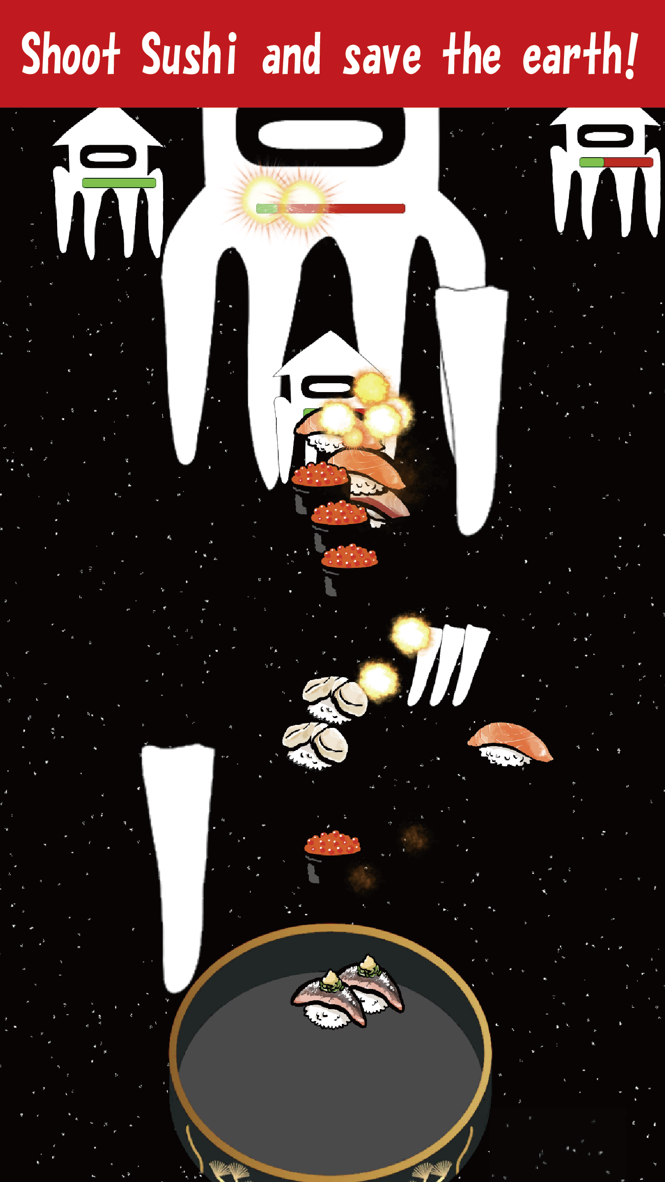 SUSHI WARS - easy shooter game- Tangkapan skrin 2