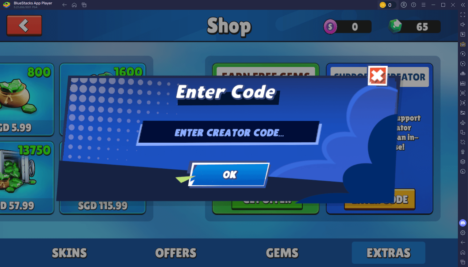 Stumble Guys – Redeem Code Entry