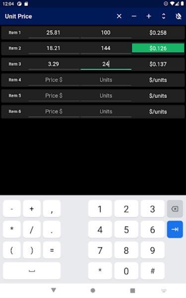 Unit Price Comparison Captura de tela 4