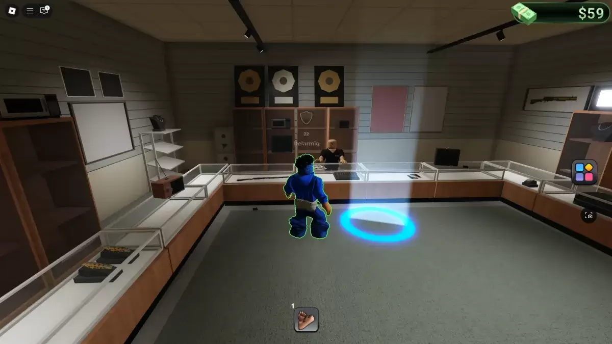 A player inside the Pawn store in BlockSpin