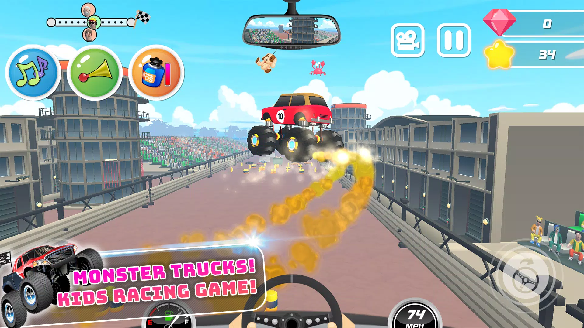 Monster Trucks Kids Race Game Ekran Görüntüsü 1