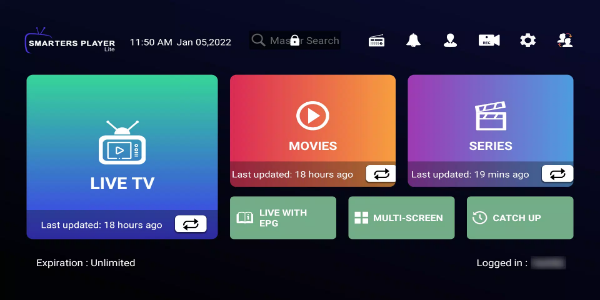 Smarters Player Lite Скриншот 1