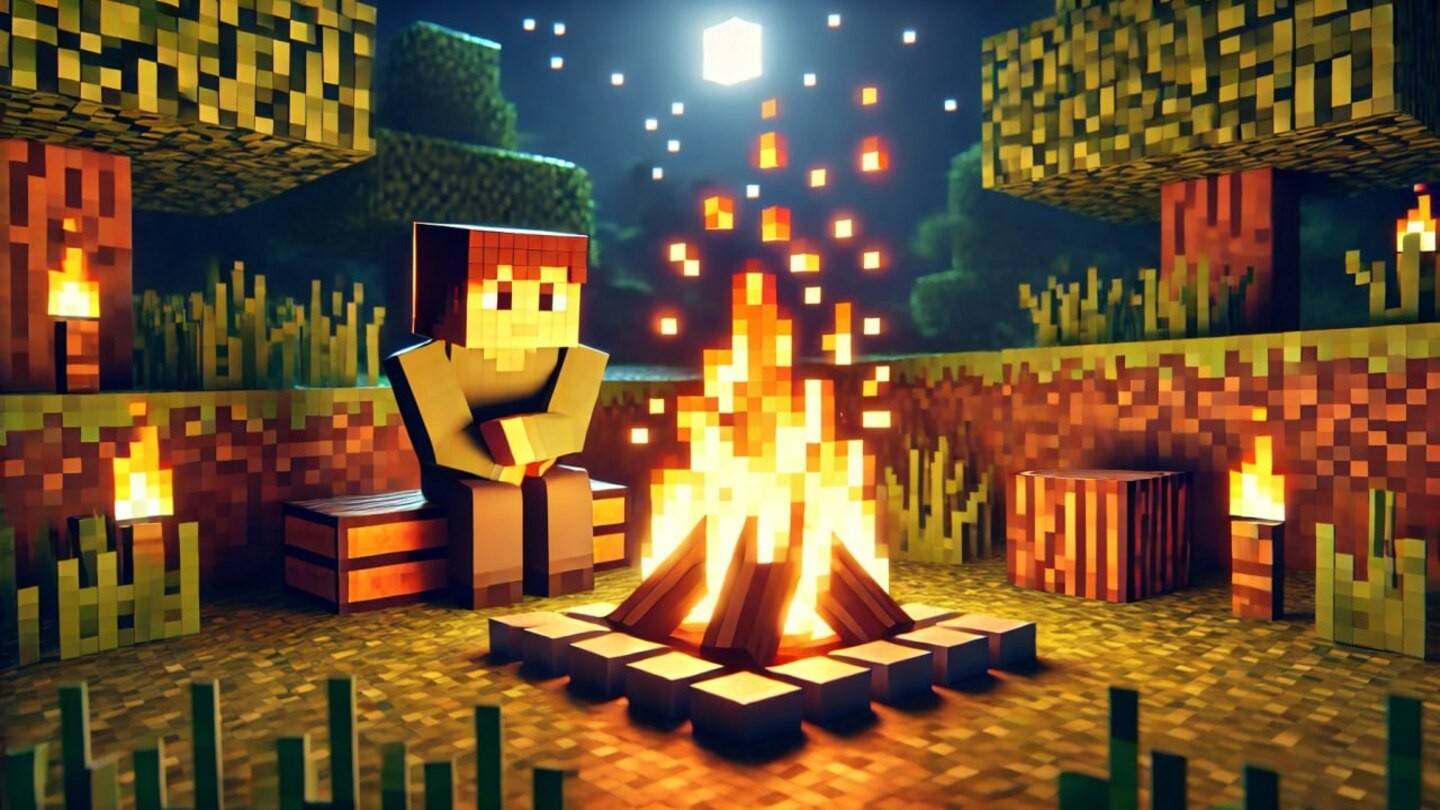 如何在Minecraft中生存：建造篝火