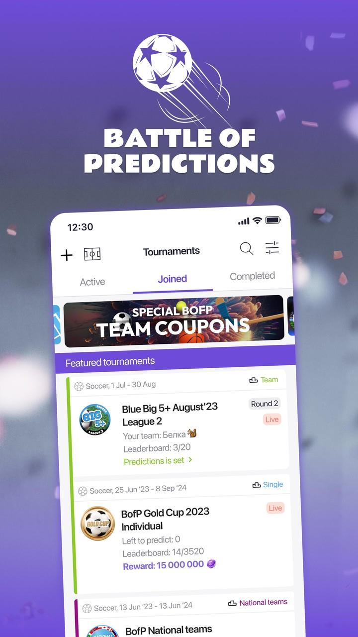 Battle of Predictions - Sports Скриншот 1