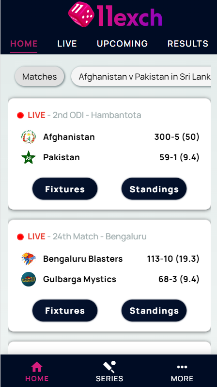 11Exch Scores Line Cricket App Скриншот 2
