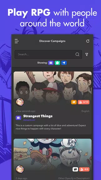 Schermata mRPG - Chat app to play RPGs 1