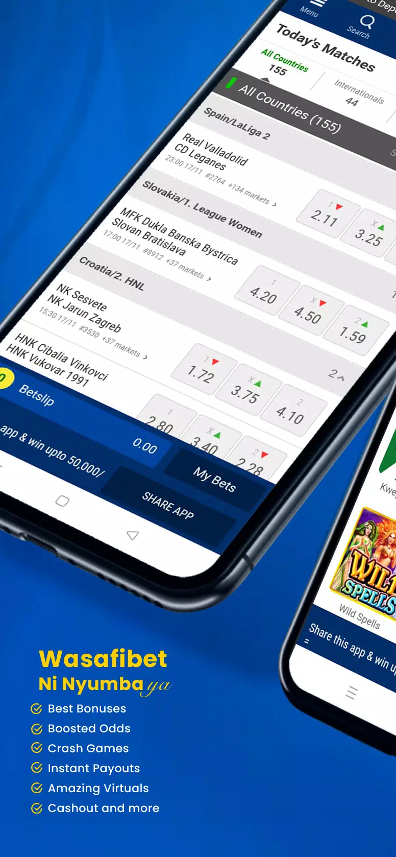 Wasafibet - Sportsbook, Casino Capture d'écran 2