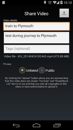 RouteShoot video and GPS app Скриншот 2