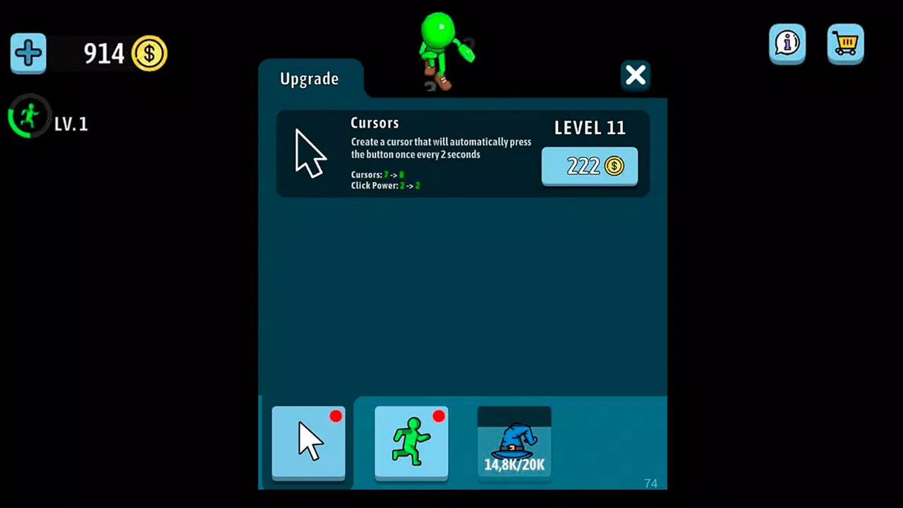 Green button: Авто кликер игра Captura de tela 1
