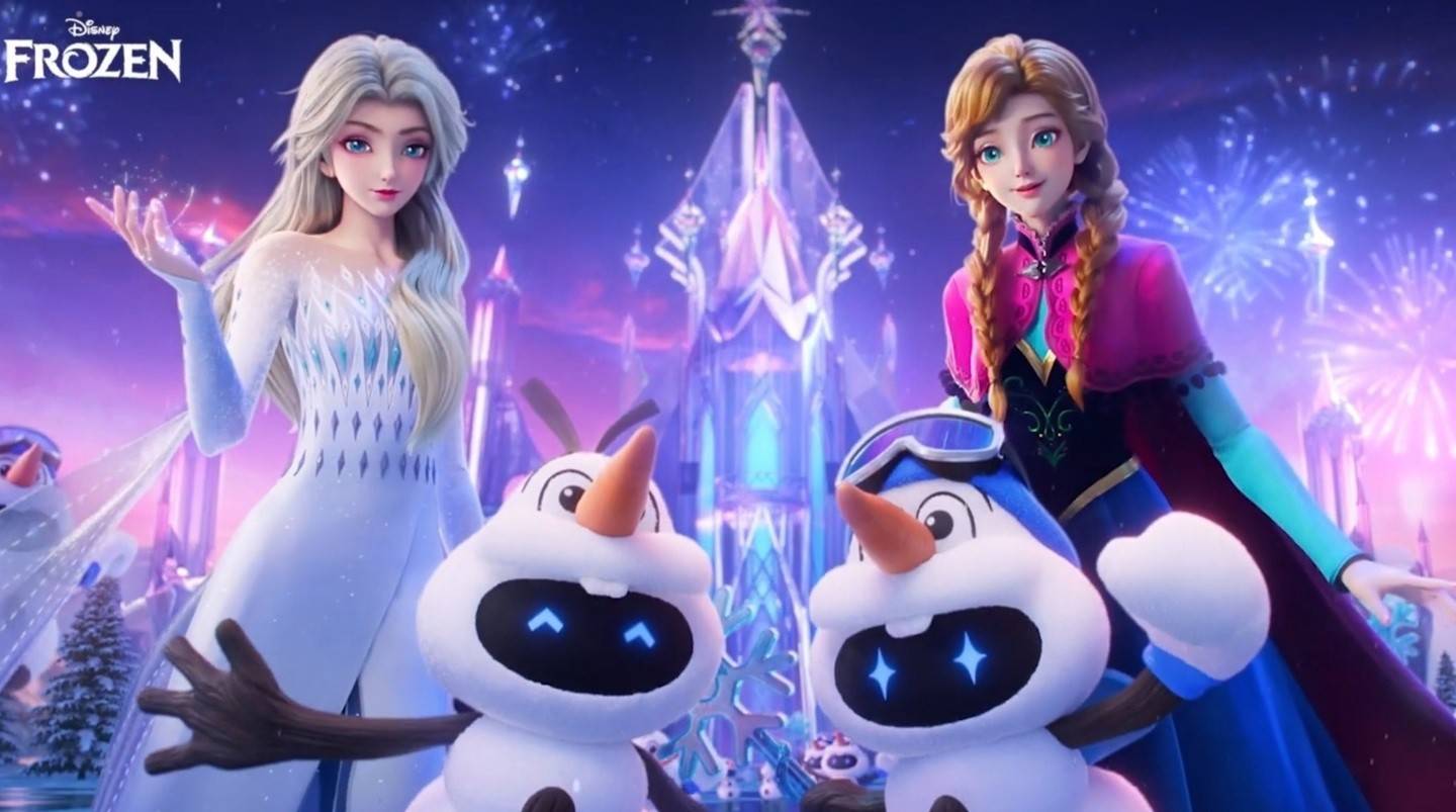 “ Elsa，Anna，Olaf帶來冬季以紀念國王在中國”