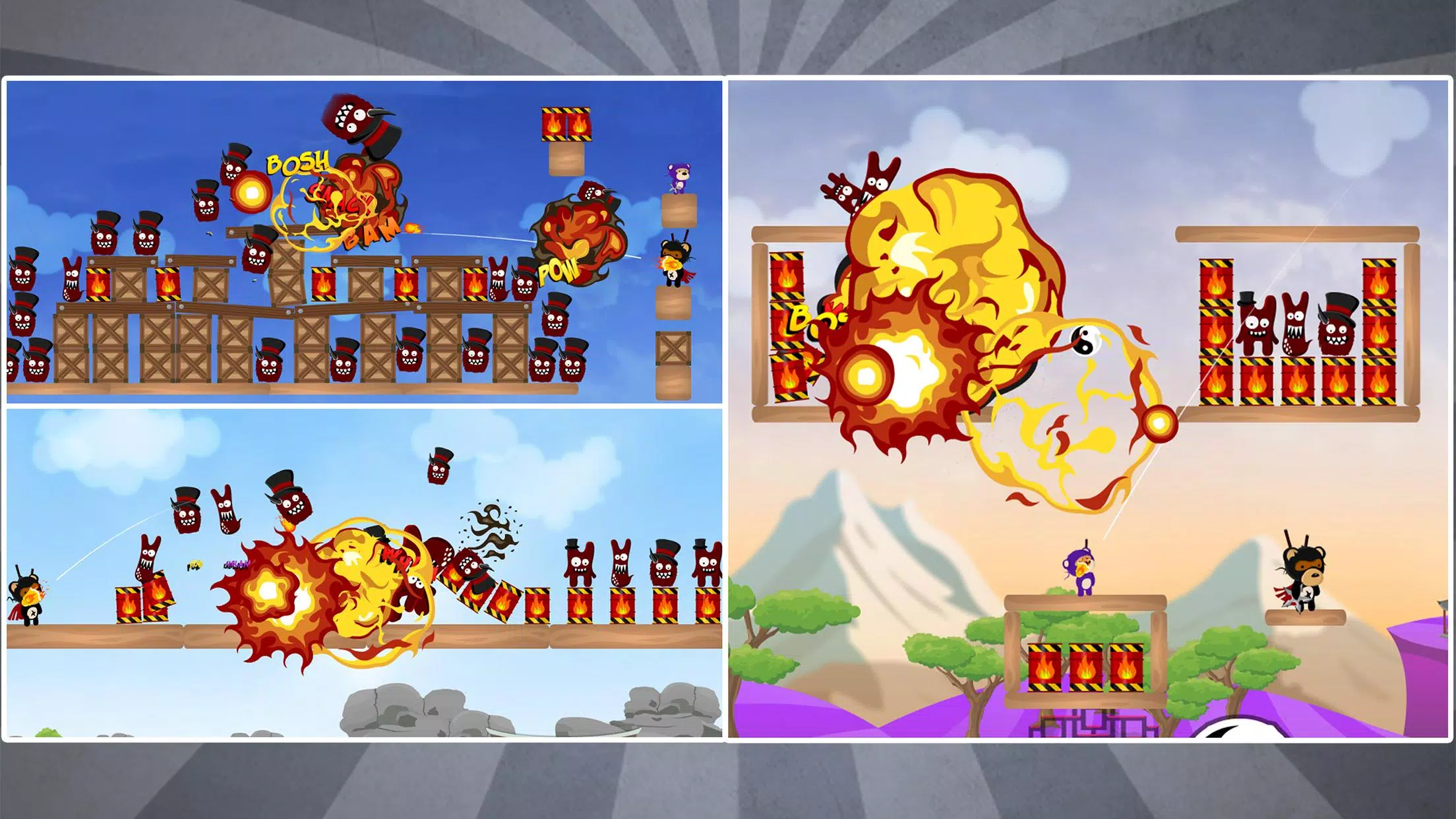 Ninja Bear: Slingshot Shooter Скриншот 4