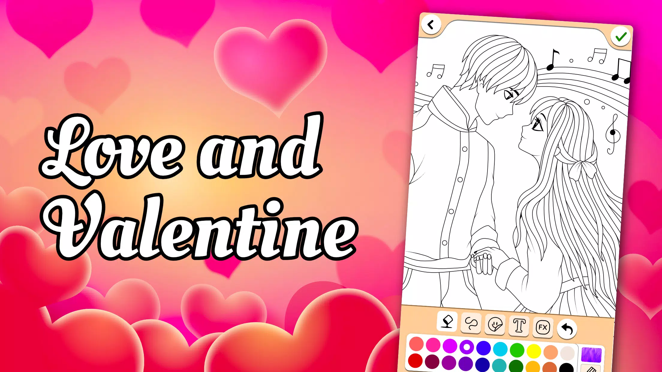 Valentines love coloring book ภาพหน้าจอ 1