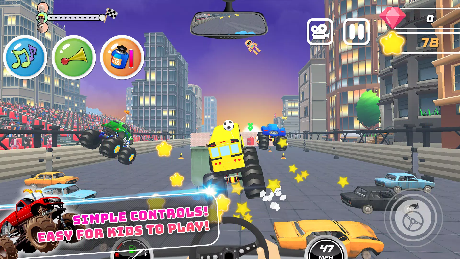 Monster Trucks Kids Race Game Ekran Görüntüsü 3