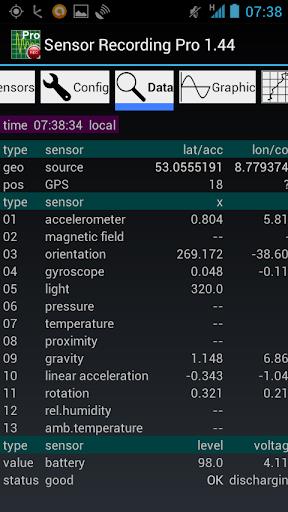 Sensor Recording Lite Скриншот 3