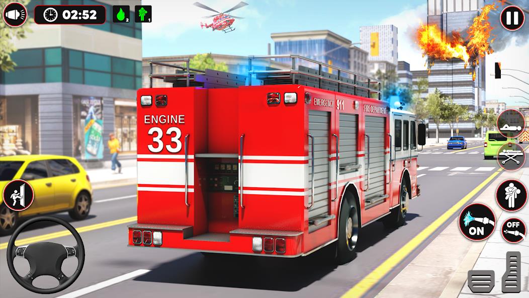 Fire Truck Sim: Truck Games Mod Скриншот 4