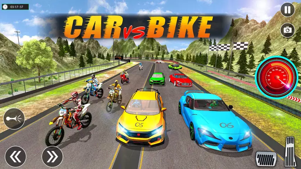 Sports Car vs Bike Racing Скриншот 1