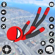 StickMan Rope Hero Spider Game Скриншот 1