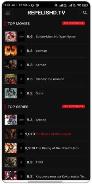 image: RepelisHD App Screenshot