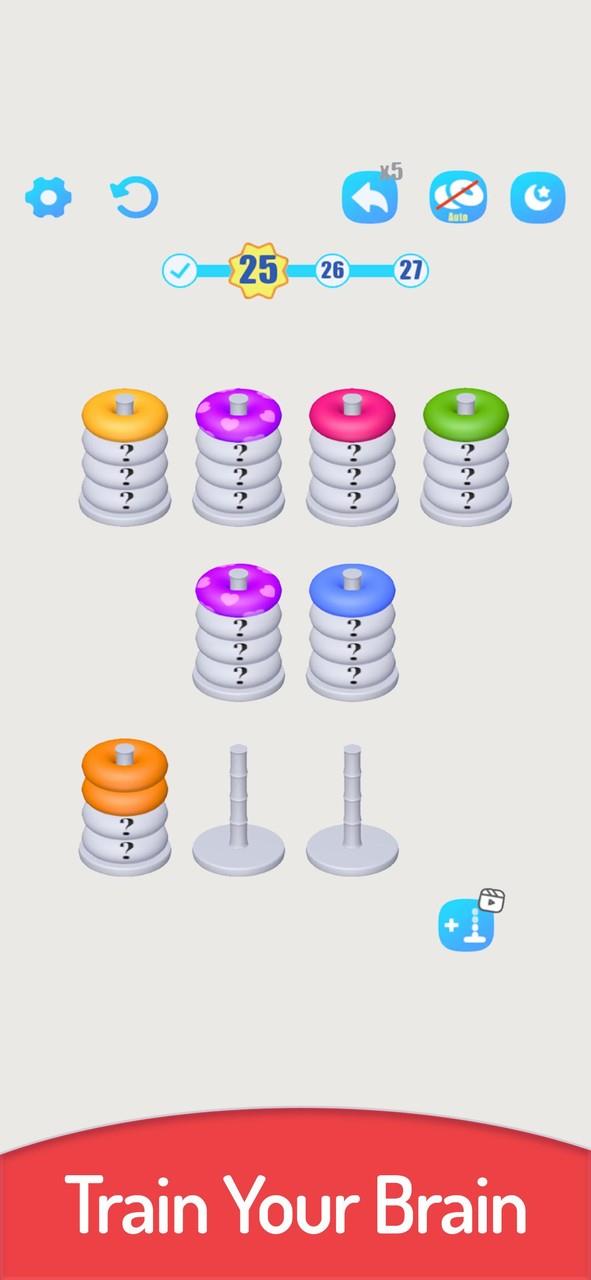 3D Color Sort Hoop Stack ภาพหน้าจอ 2