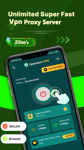 Gamers VPN: Low Ping Gaming ภาพหน้าจอ 3