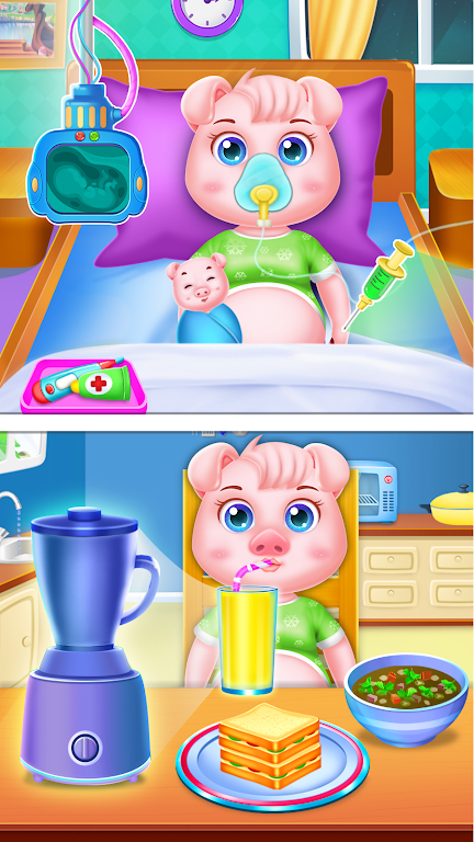 Pinky pig mom newborn Скриншот 3