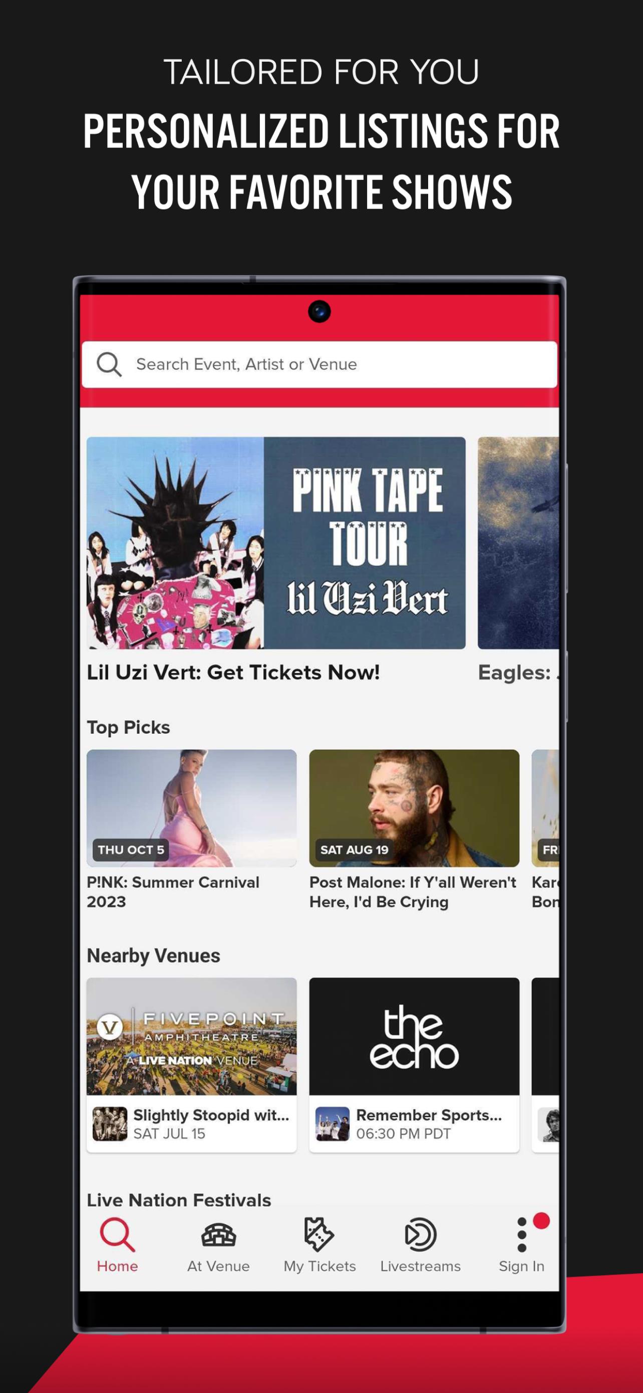 Live Nation At The Concert Screenshot 1