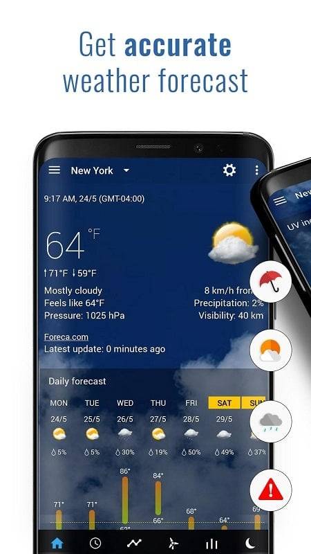 Transparent clock weather Pro Скриншот 1