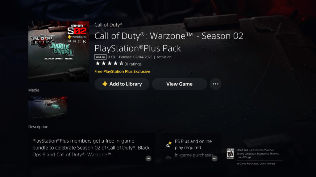 Call of Duty : Warzone Season 02 PlayStation Plus Pack