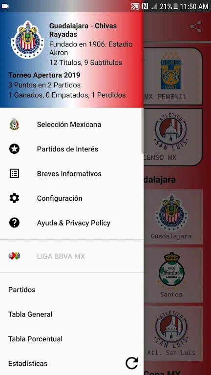 SoccerLair Mexican Leagues স্ক্রিনশট 1
