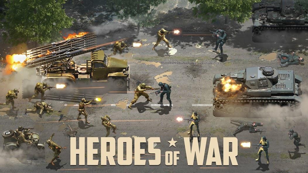 Heroes of War: Idle army game Mod ภาพหน้าจอ 1