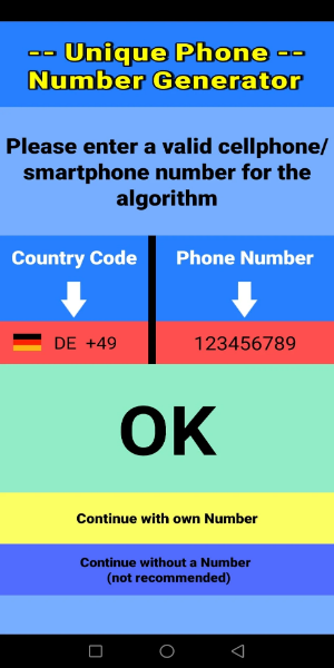 Unique Phone Number Generator ภาพหน้าจอ 1