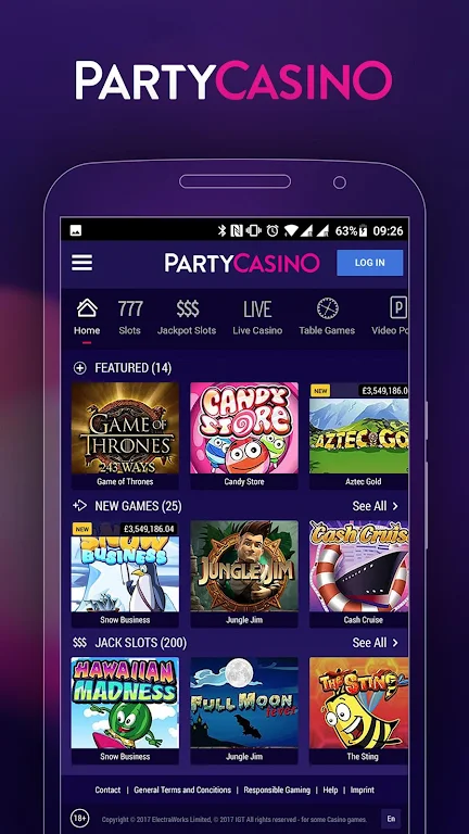 PartyCasino Casino: Roulette, Blackjack, & Slots Ekran Görüntüsü 1