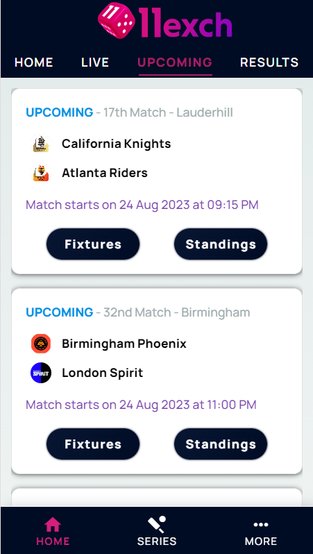 11Exch Scores Line Cricket App Скриншот 4
