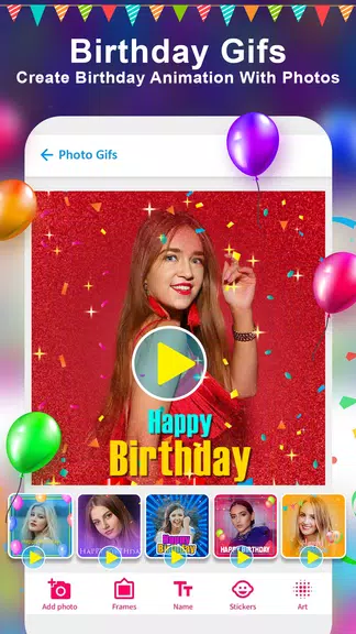 誕生日フォトフレームメーカーアプリ スクリーンショット 2