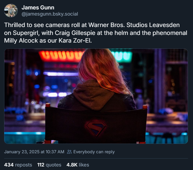 Supergirl：明天的女人首先要看詹姆斯·岡恩（James Gunn)