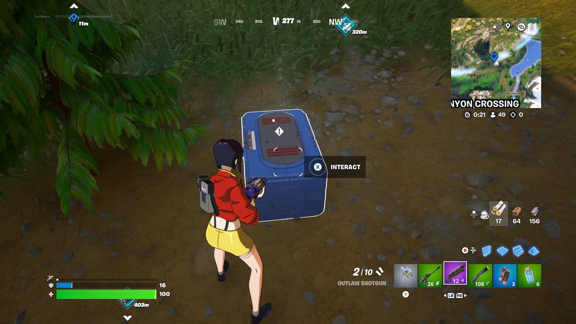 「Fortnite第6章でエネルギーをスキャンするためのセンサーバックパックを装備」