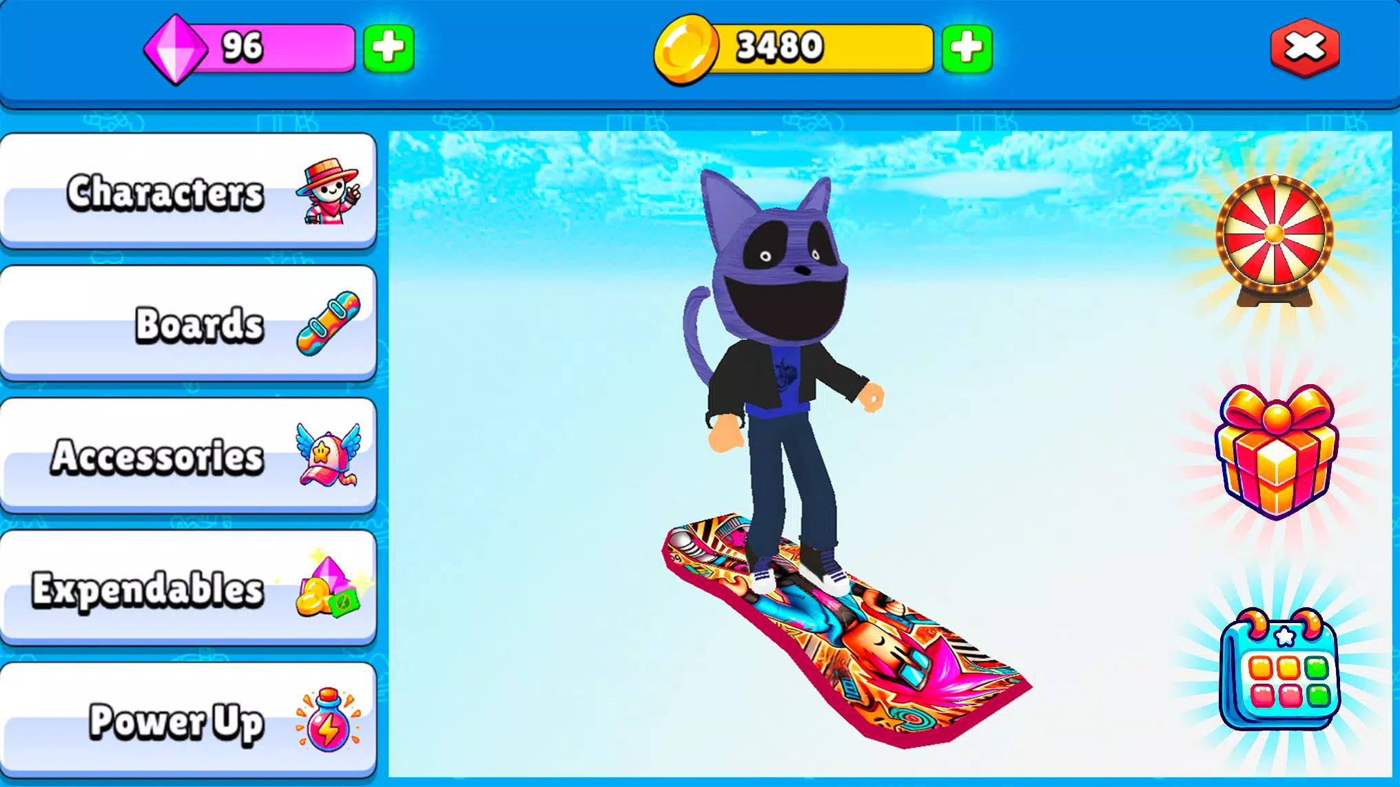 Obby Snowboard Parkour Racing Скриншот 1
