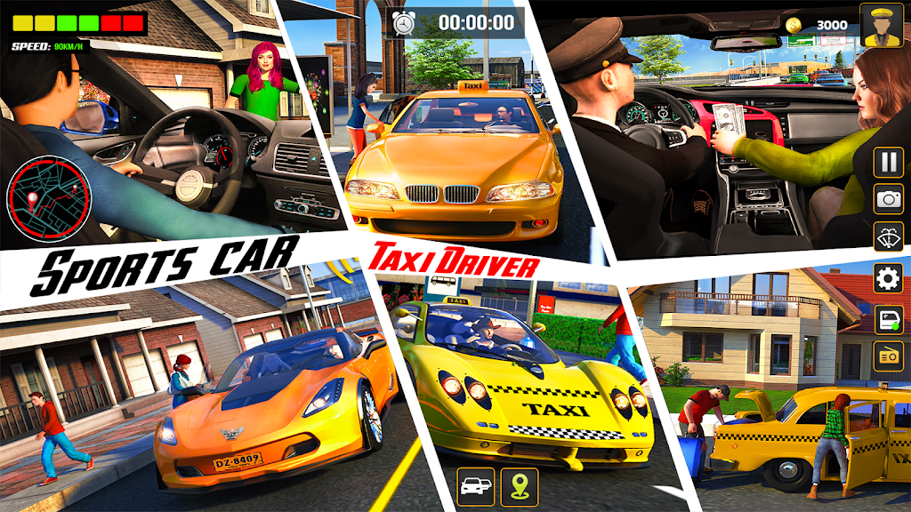 City Cab Driver Car Taxi Games Скриншот 3