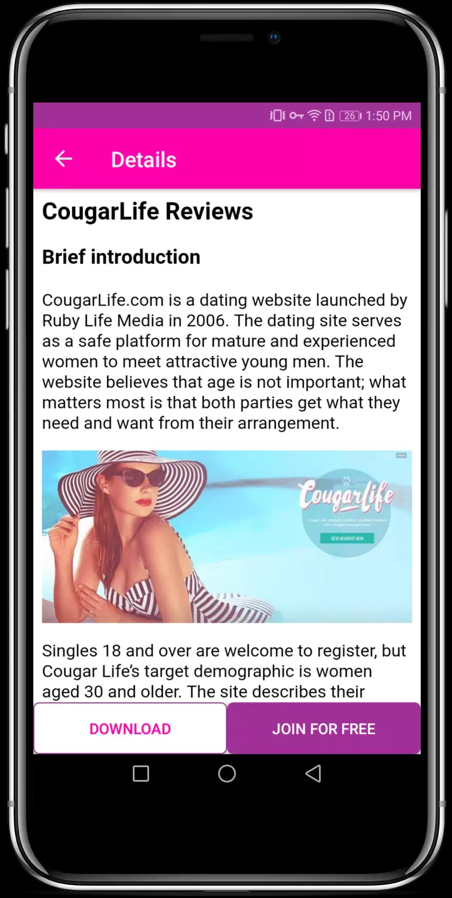 Schermata Cougar Dating Apps for Mature & Older Women 4