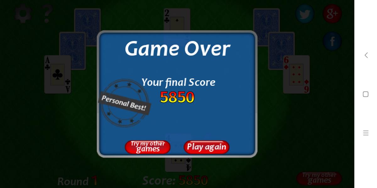Vegas Solitaire TriPeaks Скриншот 1