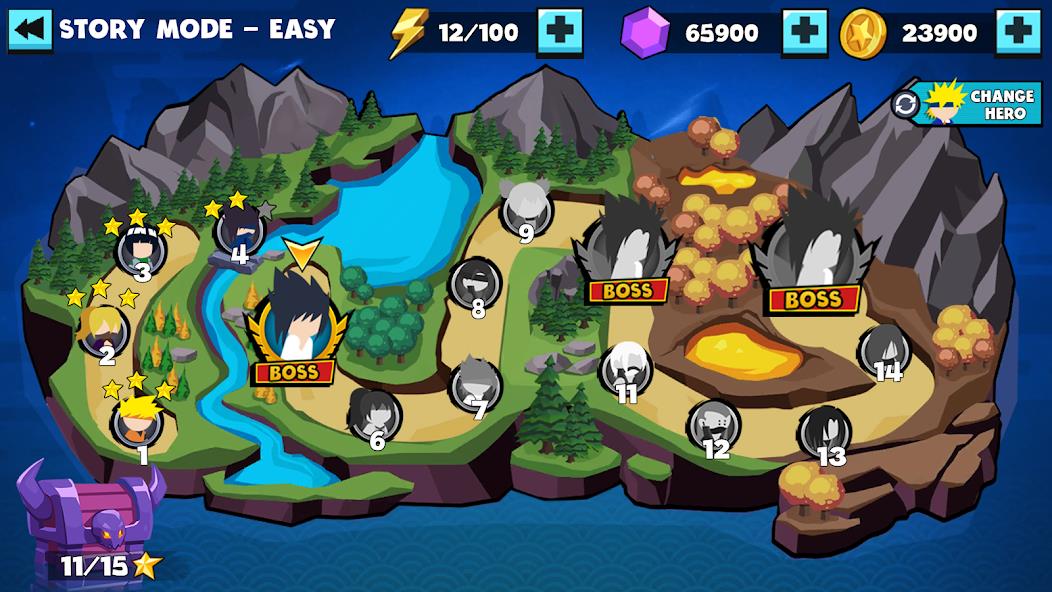 Stickman Shinobi Fighting Mod Ảnh chụp màn hình 4