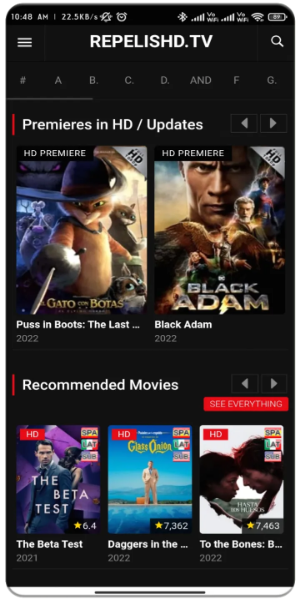image: RepelisHD App Screenshot