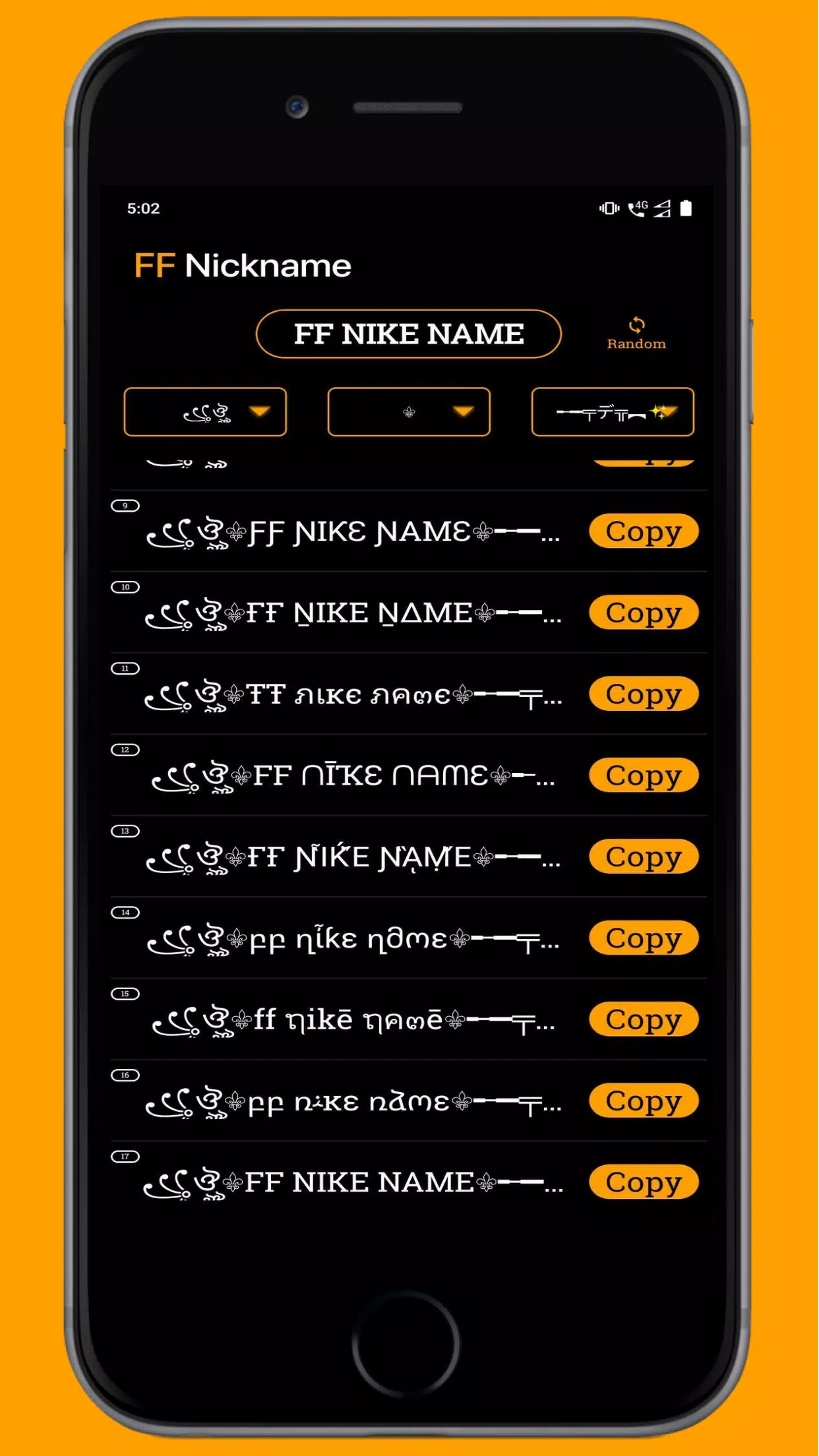 FF Name Creator - Nickname Generator For Games Скриншот 3