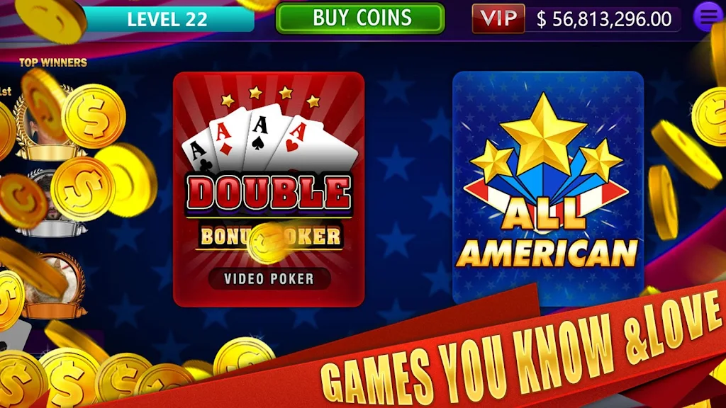 All American & Double Bonus - VIDEO POKER Captura de tela 1