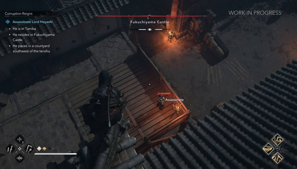 Naoeは上から敵を暗殺するために止まり、Ubisoft経由の画像