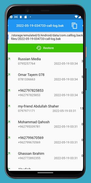 Call Log Backup,Restore & PDF Export Zrzut ekranu 4